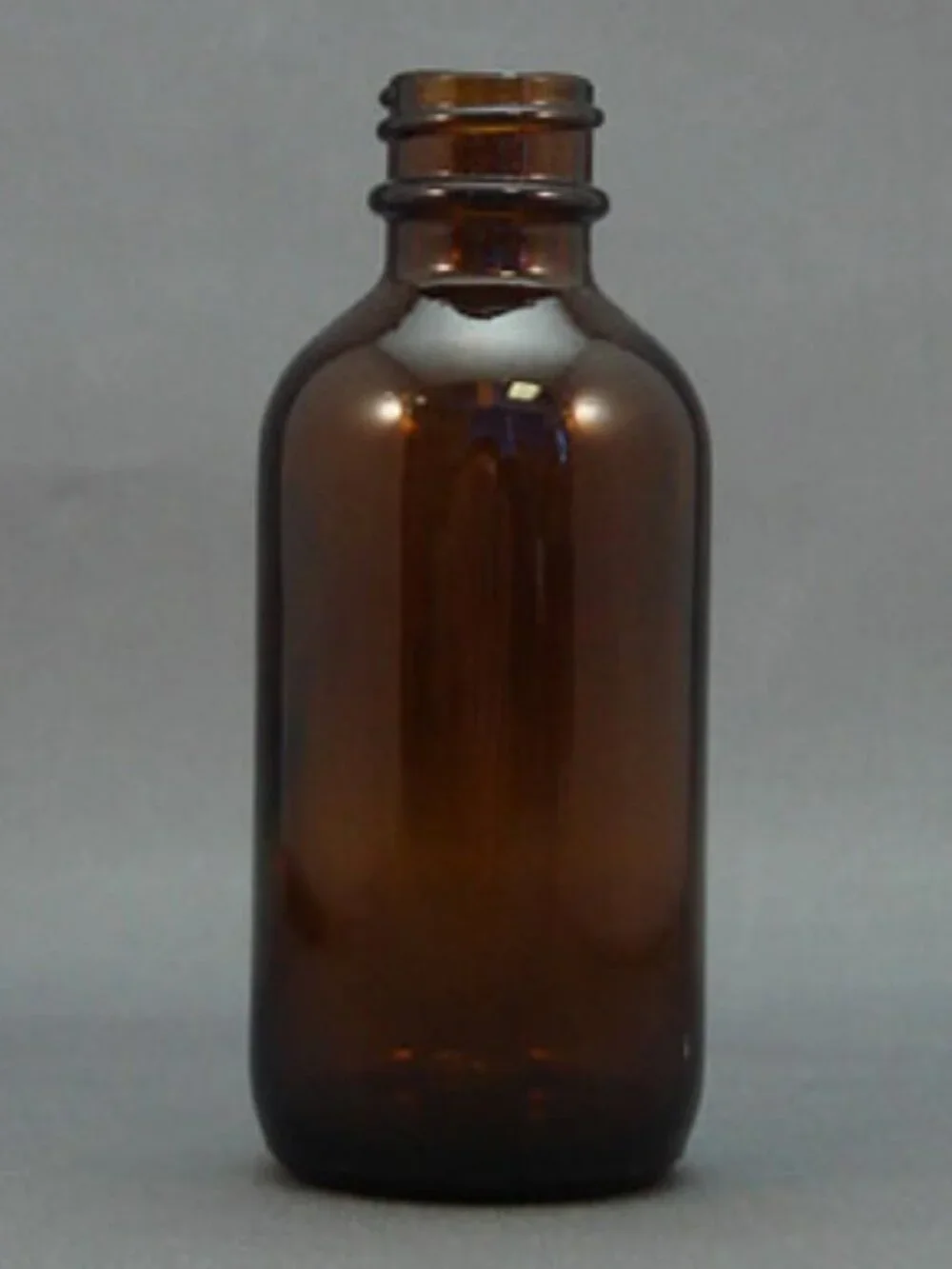 12 (Twelve) 1 oz Amber Glass Boston Round Bottles + Black Screw Top NWOT